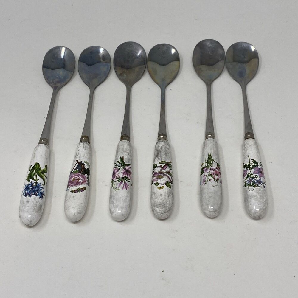 Portmeirion Botanic Garden Tea Spoons Serving Kitchen Utensil Set of 6